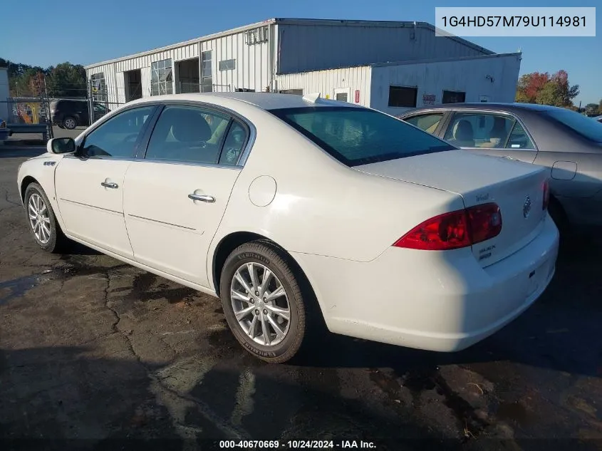 2009 Buick Lucerne Cxl VIN: 1G4HD57M79U114981 Lot: 40670669