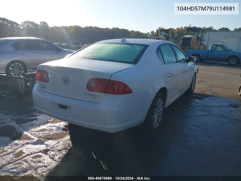 2009 Buick Lucerne Cxl VIN: 1G4HD57M79U114981 Lot: 40670669