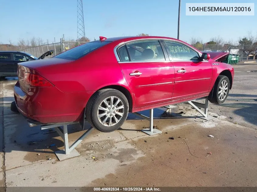 2010 Buick Lucerne Cxl-3 VIN: 1G4HE5EM6AU120016 Lot: 40692834