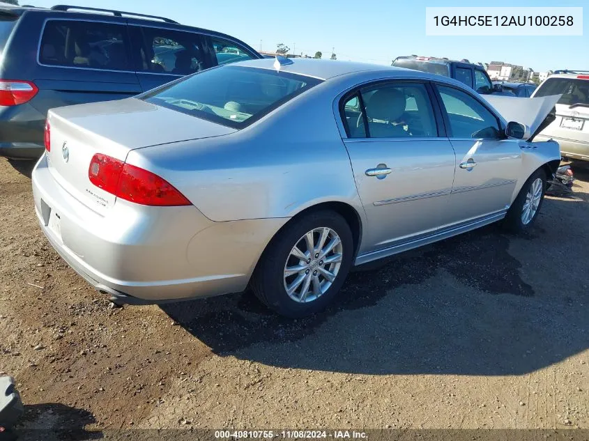 2010 Buick Lucerne Cxl VIN: 1G4HC5E12AU100258 Lot: 40810755