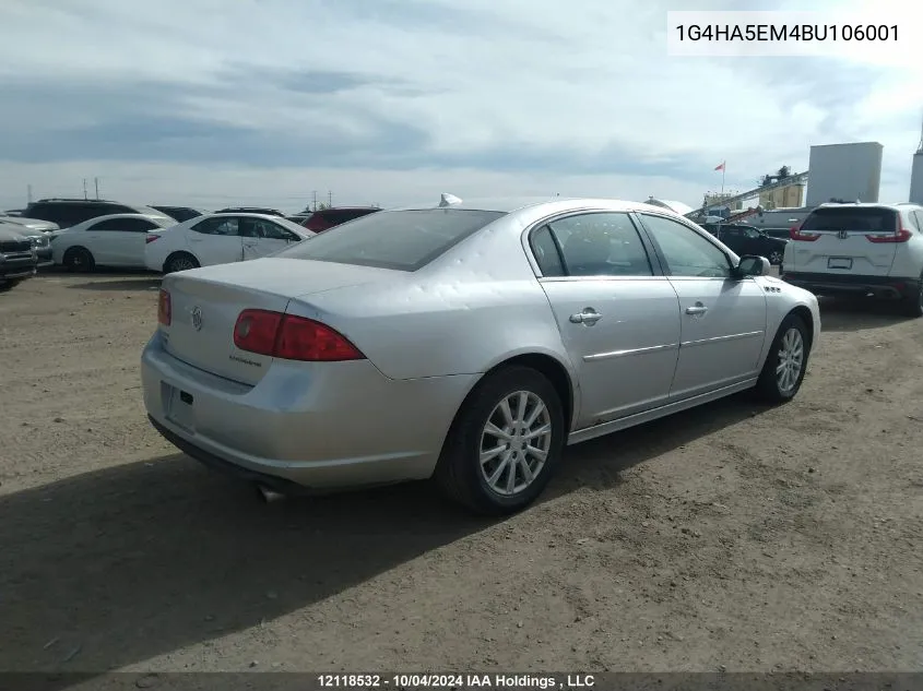 2011 Buick Lucerne VIN: 1G4HA5EM4BU106001 Lot: 12118532