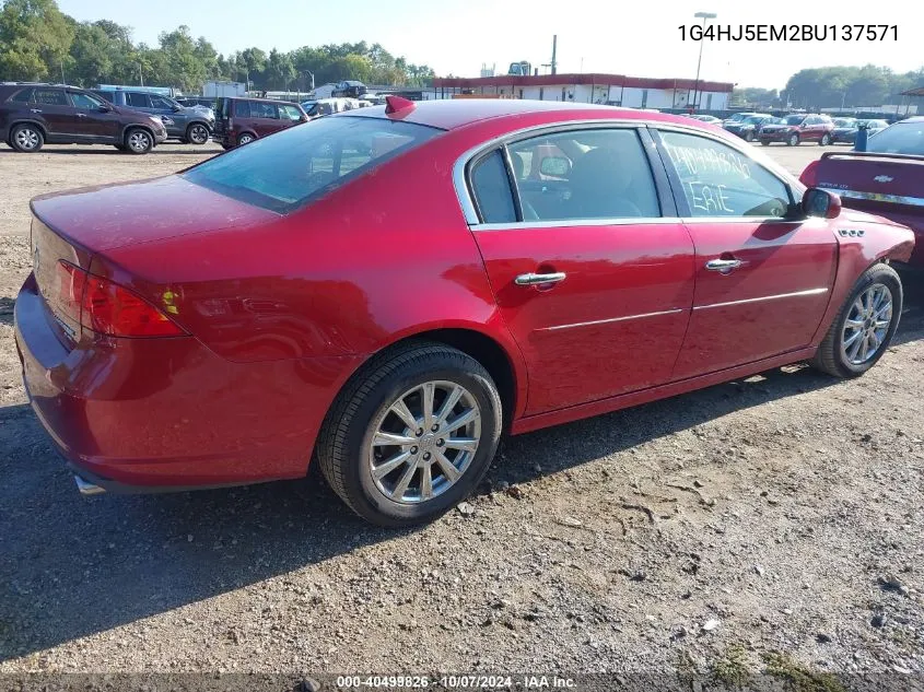 2011 Buick Lucerne Cxl Premium VIN: 1G4HJ5EM2BU137571 Lot: 40499826