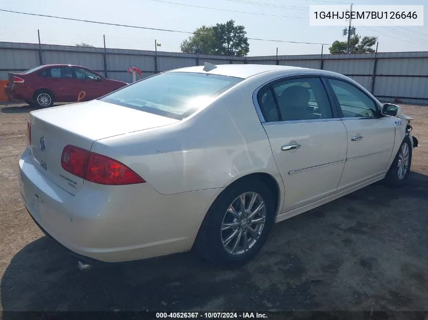 2011 Buick Lucerne Cxl Premium VIN: 1G4HJ5EM7BU126646 Lot: 40526367