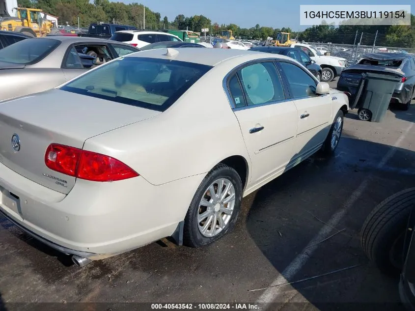 2011 Buick Lucerne Cxl VIN: 1G4HC5EM3BU119154 Lot: 40543542