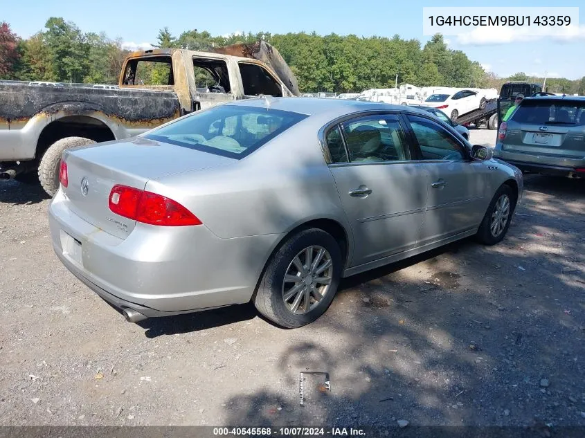 2011 Buick Lucerne Cxl VIN: 1G4HC5EM9BU143359 Lot: 40545568