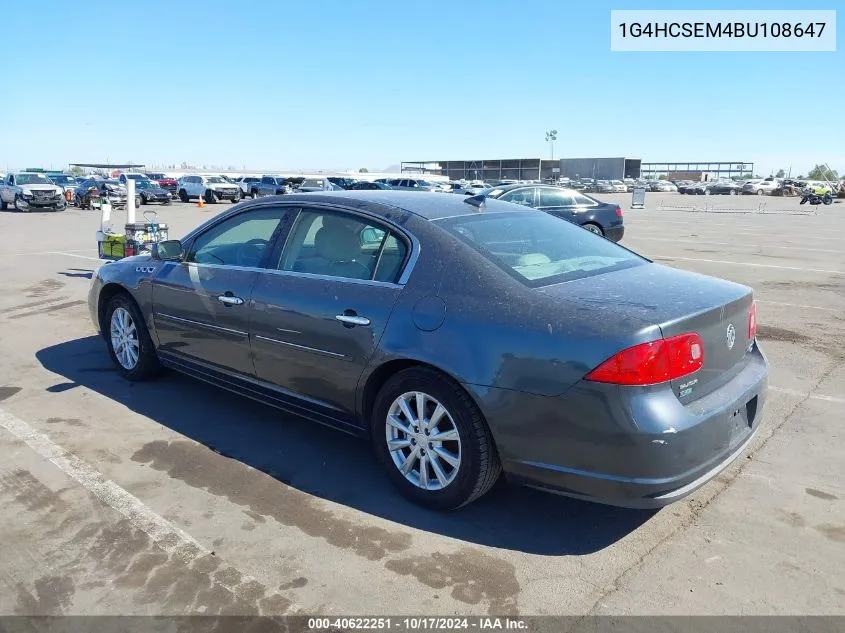 2011 Buick Lucerne VIN: 1G4HCSEM4BU108647 Lot: 40622251