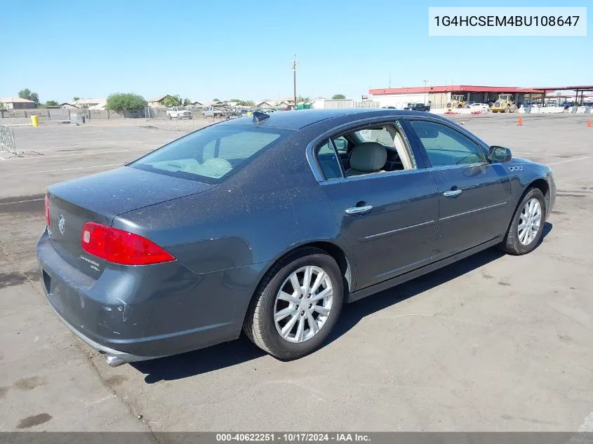 2011 Buick Lucerne VIN: 1G4HCSEM4BU108647 Lot: 40622251