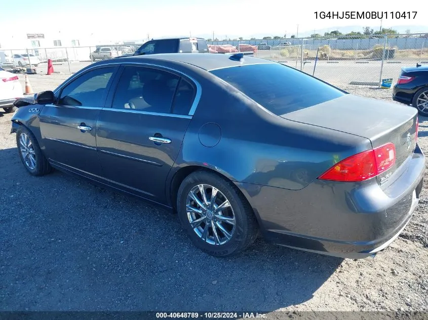 2011 Buick Lucerne Cxl Premium VIN: 1G4HJ5EM0BU110417 Lot: 40648789