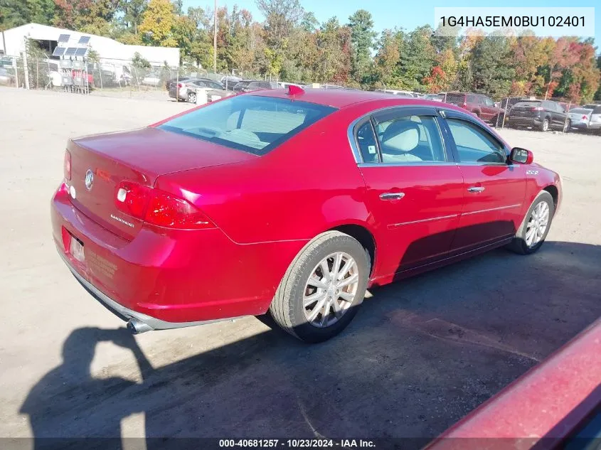 2011 Buick Lucerne Cx VIN: 1G4HA5EM0BU102401 Lot: 40681257