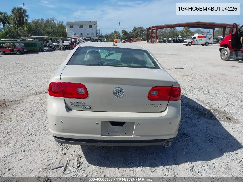 2011 Buick Lucerne Cxl VIN: 1G4HC5EM4BU104226 Lot: 40865989