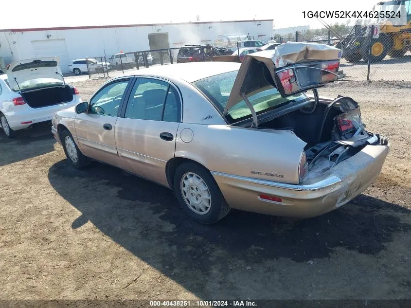 1999 Buick Park Avenue Base Cmi VIN: 1G4CW52K4X4625524 Lot: 40438251