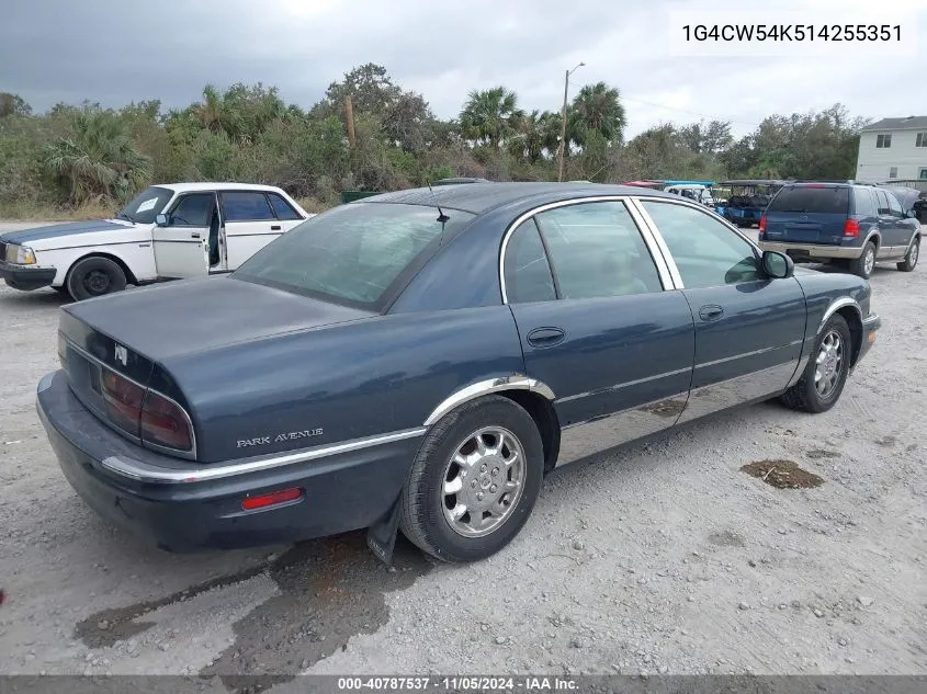 2001 Buick Park Avenue VIN: 1G4CW54K514255351 Lot: 40787537