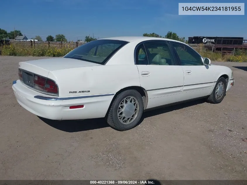 2003 Buick Park Avenue VIN: 1G4CW54K234181955 Lot: 40221368