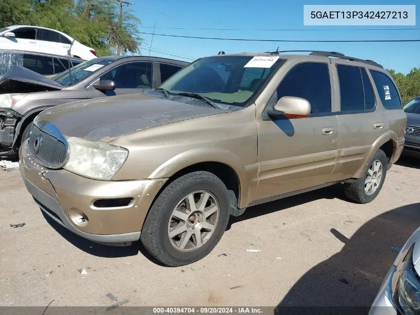 2004 Buick Rainier Cxl Plus VIN: 5GAET13P342427213 Lot: 40394704