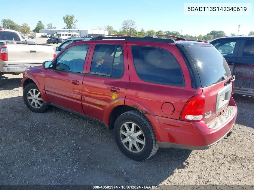 2004 Buick Rainier Cxl VIN: 5GADT13S142340619 Lot: 40502974