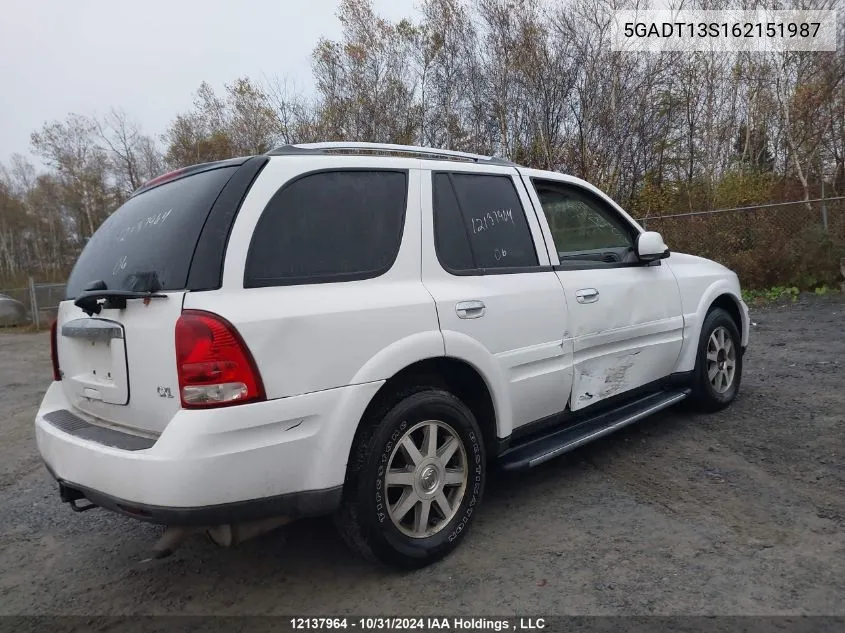 2006 Buick Rainier Cxl VIN: 5GADT13S162151987 Lot: 12137964