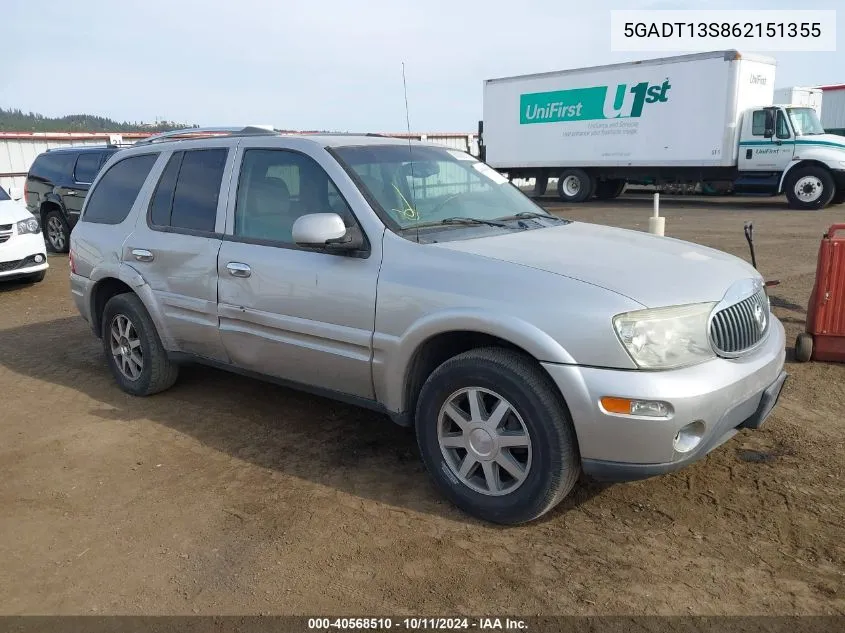 2006 Buick Rainier Cxl VIN: 5GADT13S862151355 Lot: 40568510