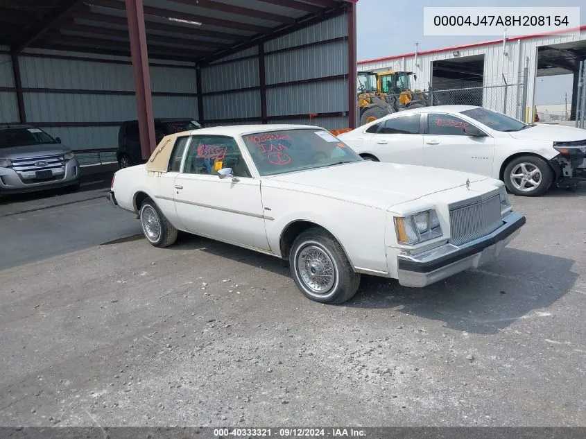 1978 Buick Regal VIN: 00004J47A8H208154 Lot: 40333321