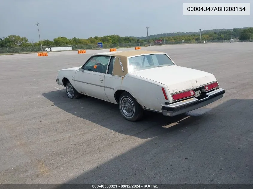 1978 Buick Regal VIN: 00004J47A8H208154 Lot: 40333321