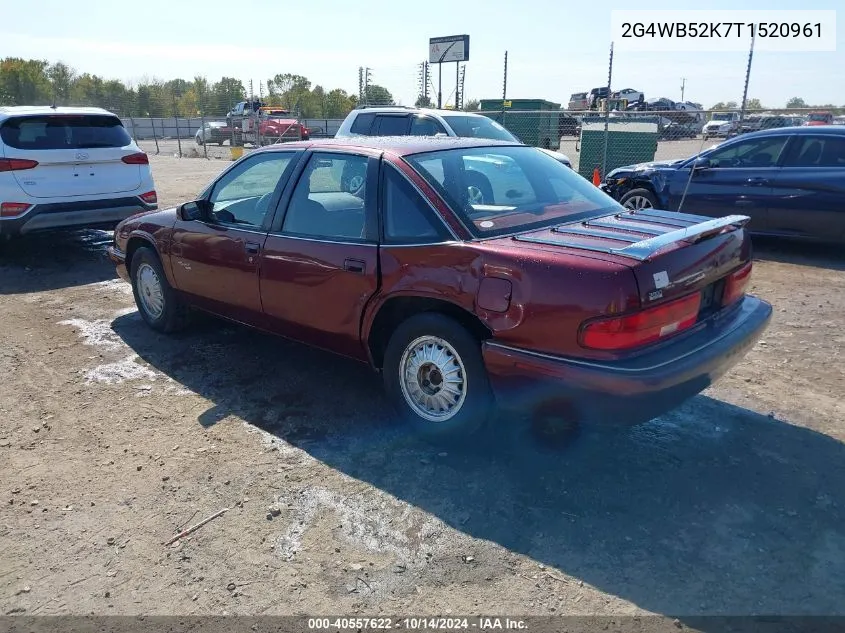 1996 Buick Regal Custom VIN: 2G4WB52K7T1520961 Lot: 40557622