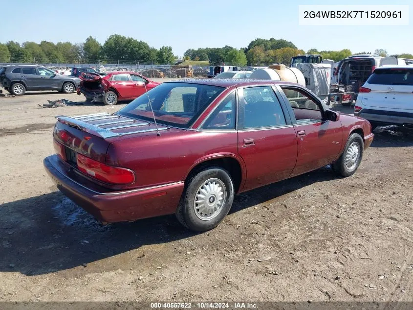 1996 Buick Regal Custom VIN: 2G4WB52K7T1520961 Lot: 40557622