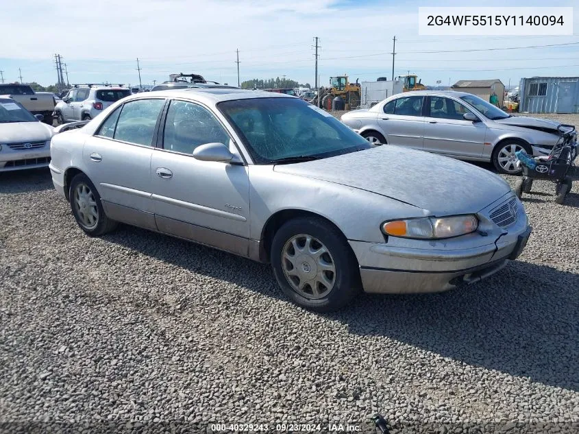 2000 Buick Regal Gs VIN: 2G4WF5515Y1140094 Lot: 40329243