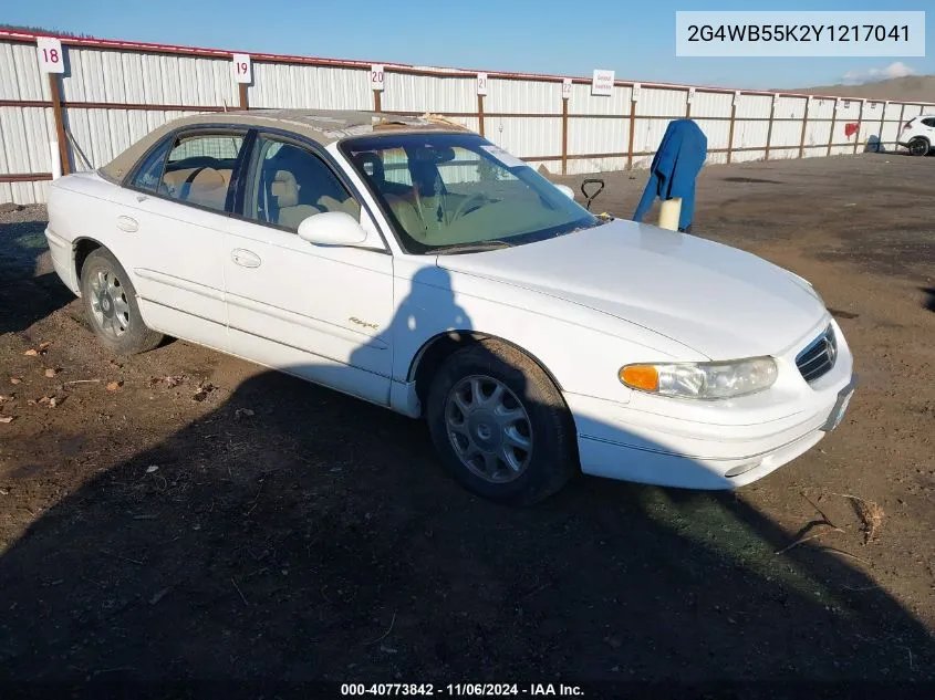 2000 Buick Regal Ls VIN: 2G4WB55K2Y1217041 Lot: 40773842