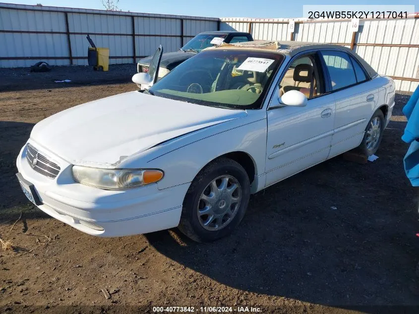 2000 Buick Regal Ls VIN: 2G4WB55K2Y1217041 Lot: 40773842