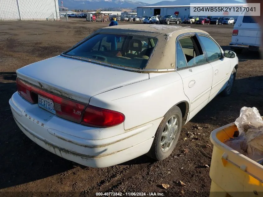 2000 Buick Regal Ls VIN: 2G4WB55K2Y1217041 Lot: 40773842