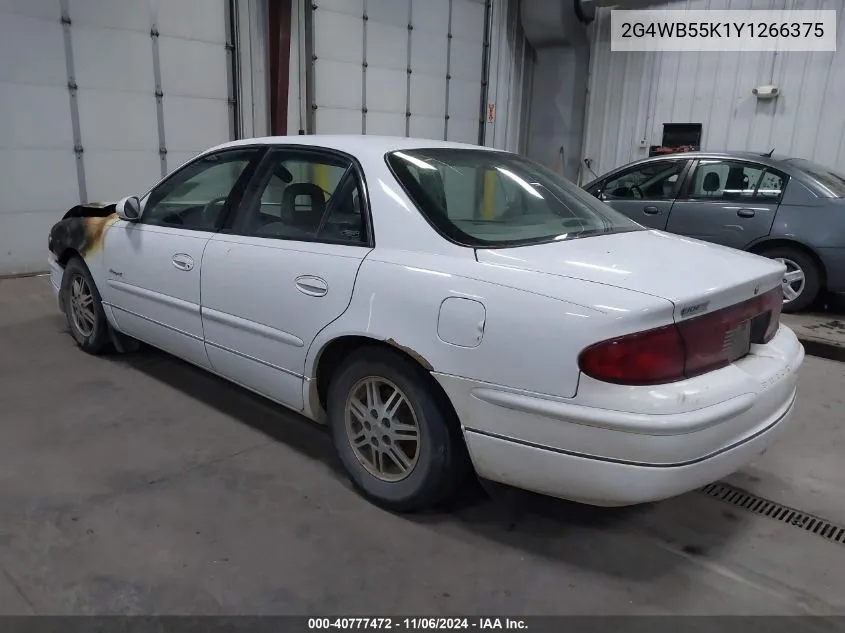 2000 Buick Regal Ls VIN: 2G4WB55K1Y1266375 Lot: 40777472