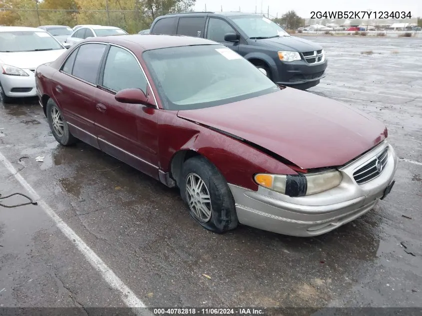 2000 Buick Regal Ls VIN: 2G4WB52K7Y1234034 Lot: 40782818