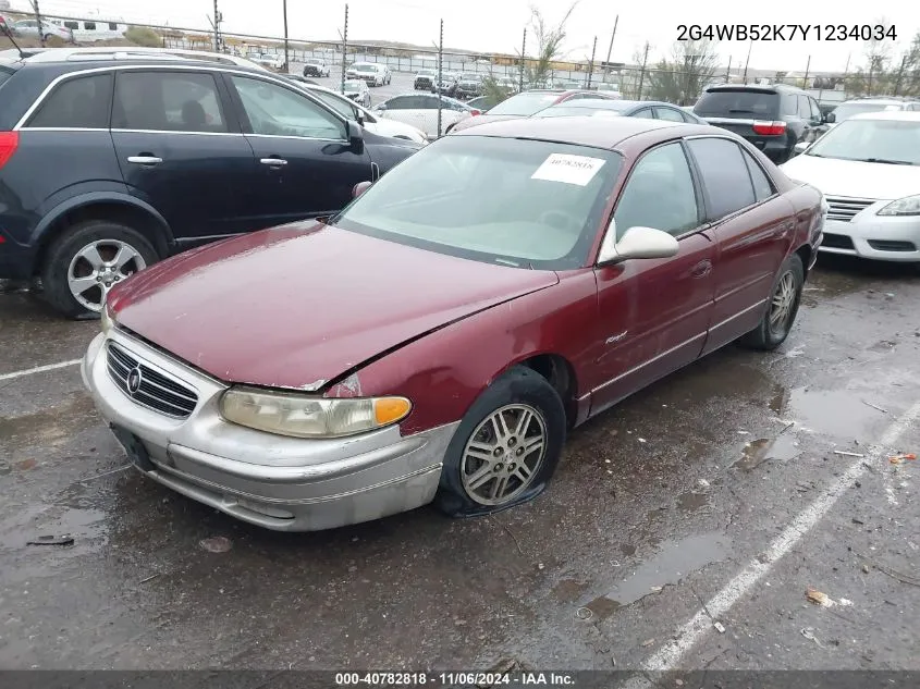 2000 Buick Regal Ls VIN: 2G4WB52K7Y1234034 Lot: 40782818