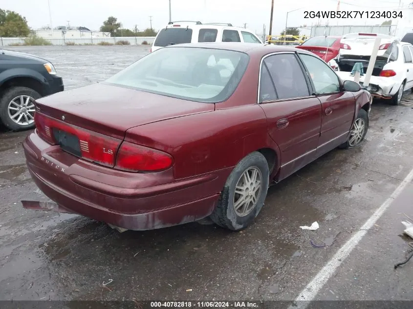 2000 Buick Regal Ls VIN: 2G4WB52K7Y1234034 Lot: 40782818