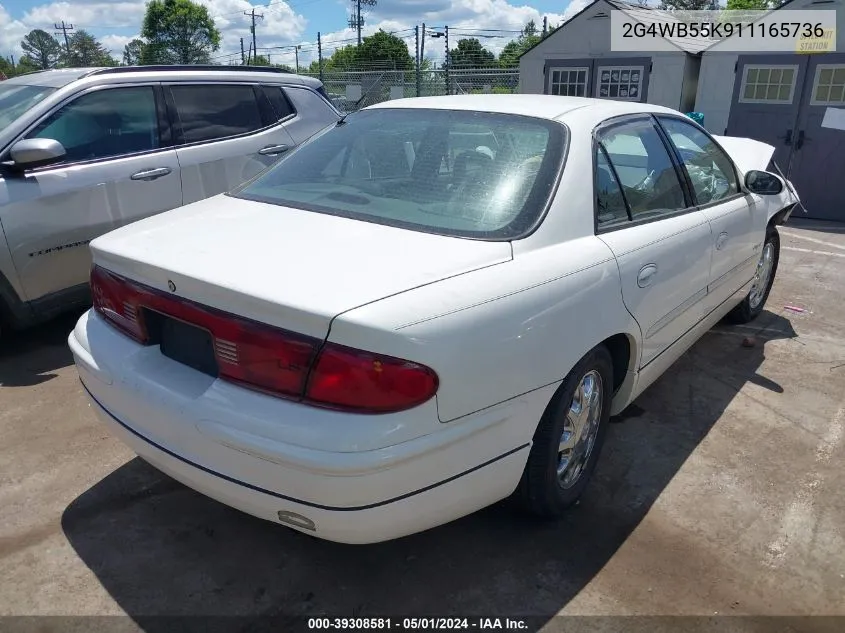 2001 Buick Regal Ls VIN: 2G4WB55K911165736 Lot: 39308581