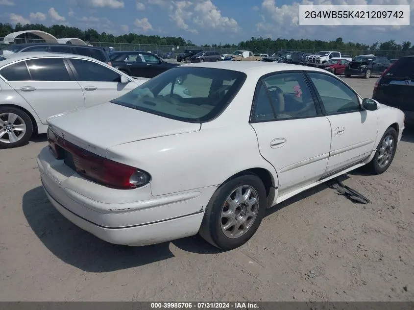 2002 Buick Regal Ls VIN: 2G4WB55K421209742 Lot: 39985706