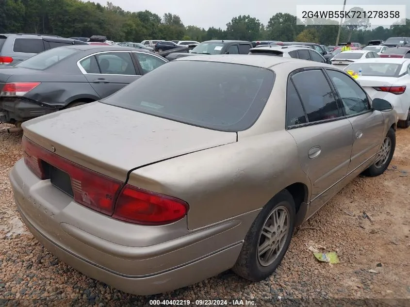 2002 Buick Regal Ls VIN: 2G4WB55K721278358 Lot: 40402219