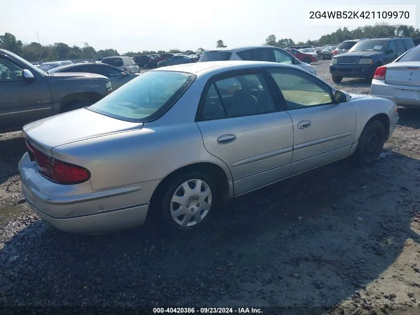 2002 Buick Regal Ls VIN: 2G4WB52K421109970 Lot: 40420386