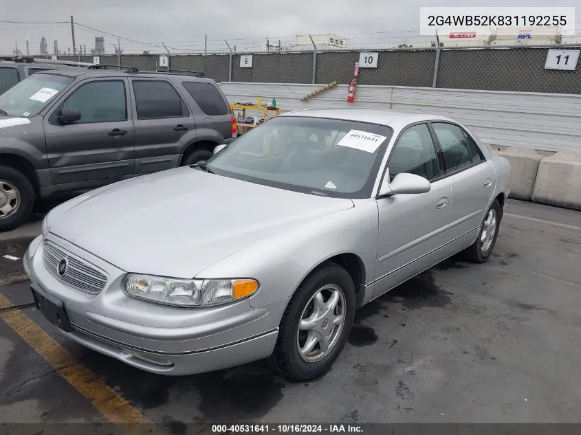 2003 Buick Regal Ls VIN: 2G4WB52K831192255 Lot: 40531641