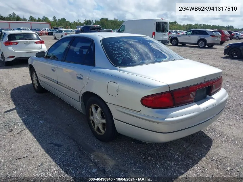 2004 Buick Regal Ls VIN: 2G4WB52K941317510 Lot: 40490940