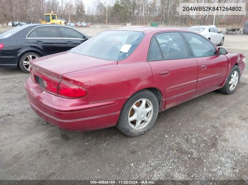 2004 Buick Regal Ls VIN: 2G4WB52K841264802 Lot: 40856169