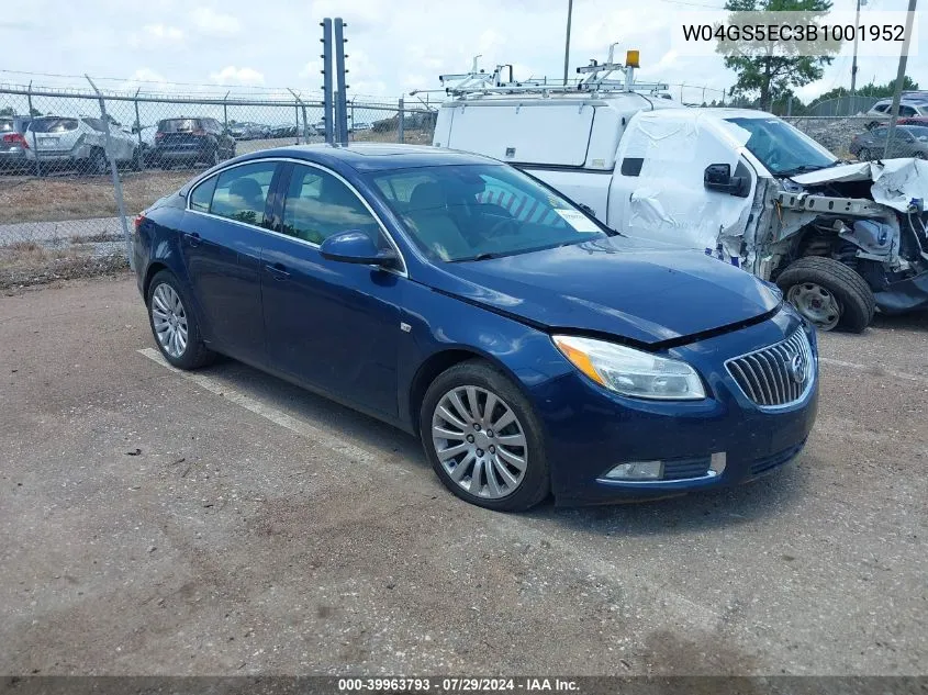 2011 Buick Regal Cxl VIN: W04GS5EC3B1001952 Lot: 39963793