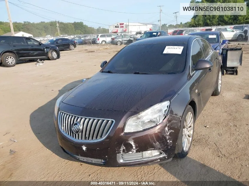 2011 Buick Regal Cxl VIN: W04GN5EC9B1038110 Lot: 40316471