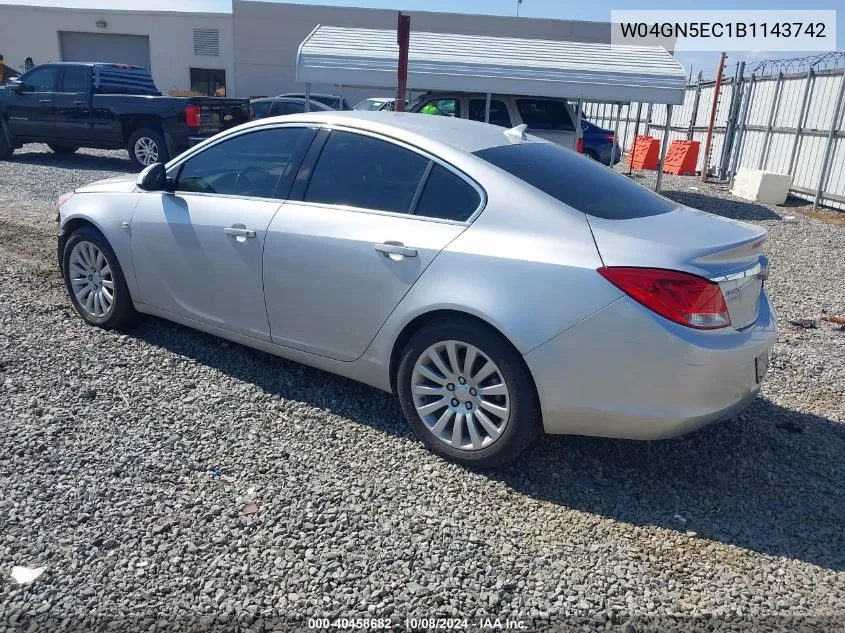 2011 Buick Regal Cxl Russelsheim VIN: W04GN5EC1B1143742 Lot: 40458682