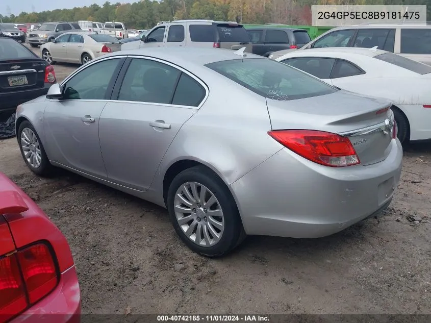 2011 Buick Regal Cxl Oshawa VIN: 2G4GP5EC8B9181475 Lot: 40742185