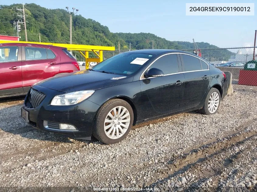 2012 Buick Regal VIN: 2G4GR5EK9C9190012 Lot: 40013853