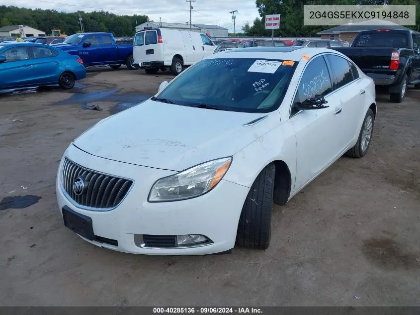 2G4GS5EKXC9194848 2012 Buick Regal Premium