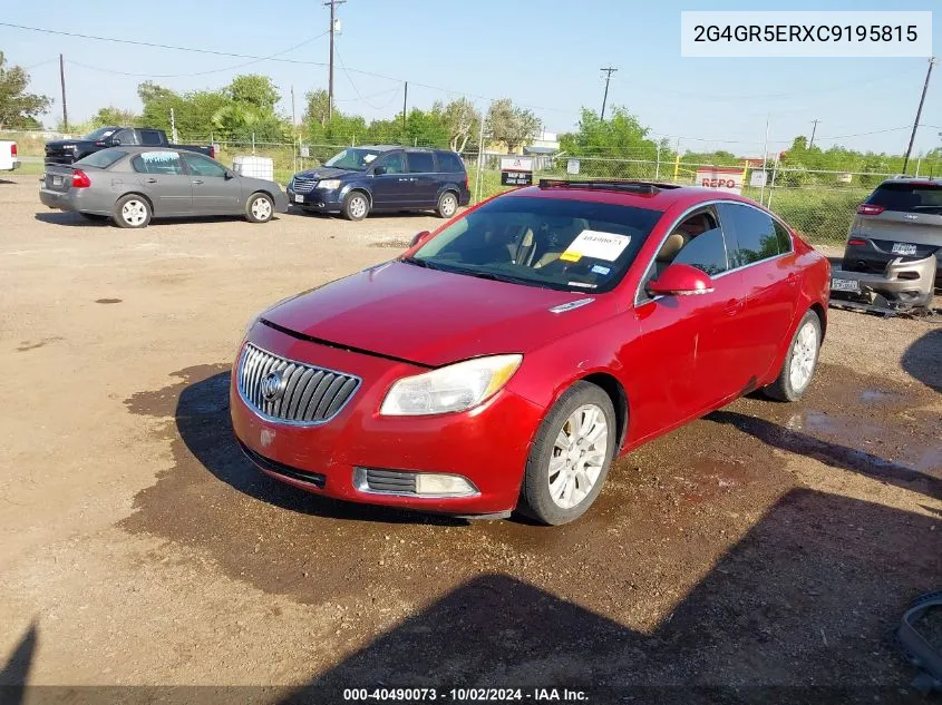 2012 Buick Regal VIN: 2G4GR5ERXC9195815 Lot: 40490073