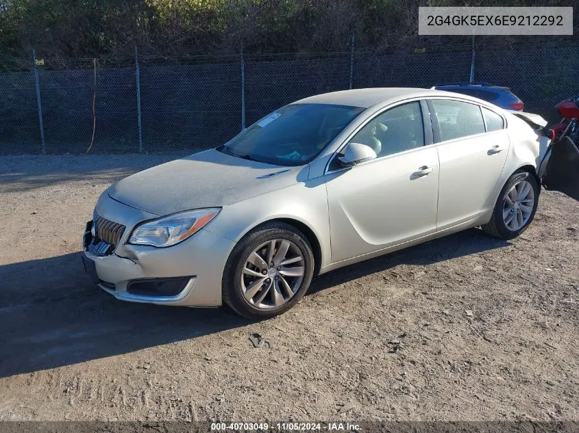 2014 Buick Regal Turbo VIN: 2G4GK5EX6E9212292 Lot: 40703049