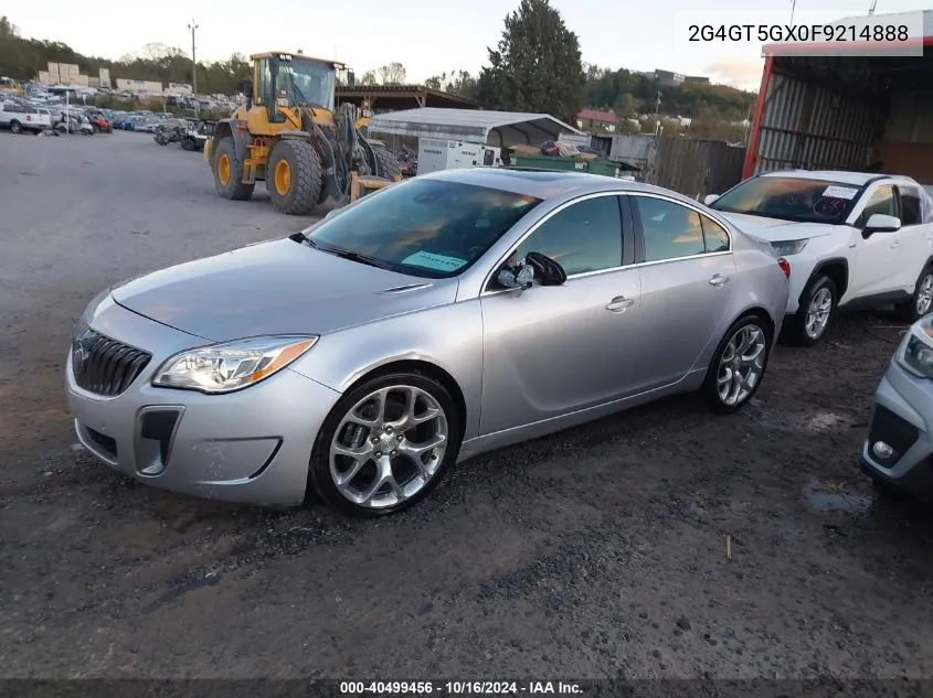 2015 Buick Regal Gs VIN: 2G4GT5GX0F9214888 Lot: 40499456