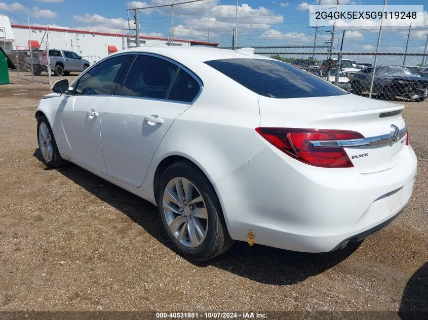 2016 Buick Regal Turbo VIN: 2G4GK5EX5G9119248 Lot: 40531981